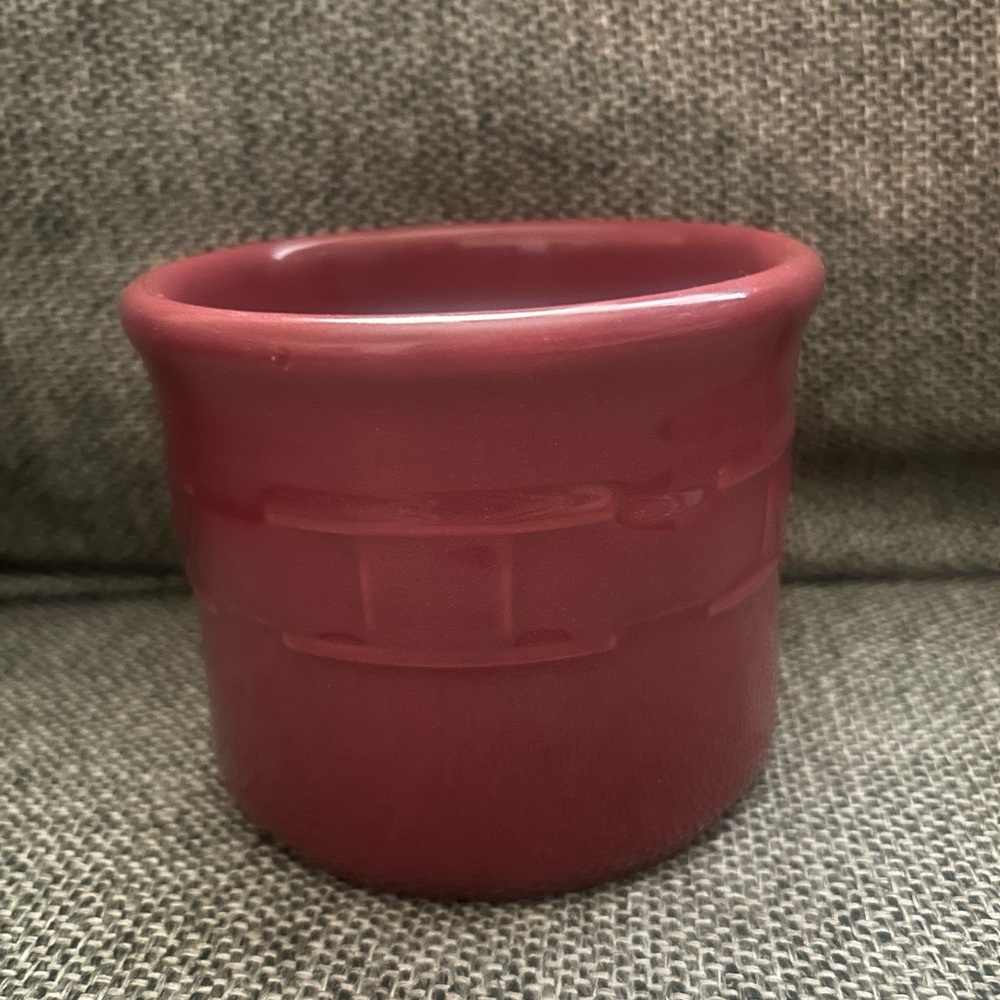 Longaberger pottery pint crock paprika burgundy